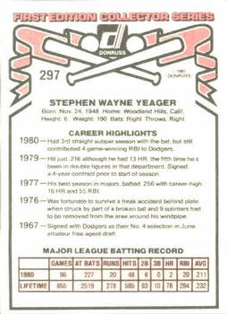 Steve Yeager  baseball card collectible - Main Image 2