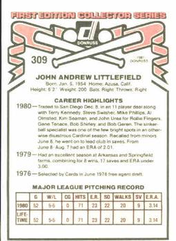 John Littlefield  baseball card collectible - Main Image 2