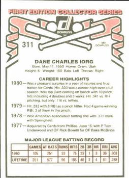 Dane Iorg  baseball card collectible - Main Image 2