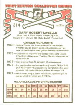 Gary Lavelle  baseball card collectible - Main Image 2
