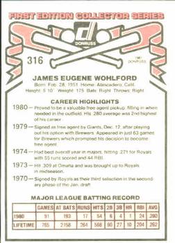 Jim Wohlford  baseball card collectible - Main Image 2