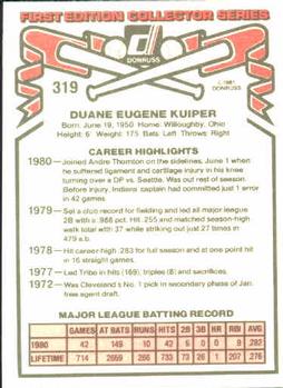 Duane Kuiper  baseball card collectible - Main Image 2