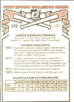 Gorman Thomas  baseball card collectible - Main Image 2