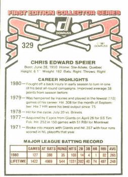 Chris Speier  baseball card collectible - Main Image 2