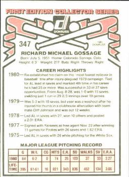 Rich Gossage  baseball card collectible - Main Image 2