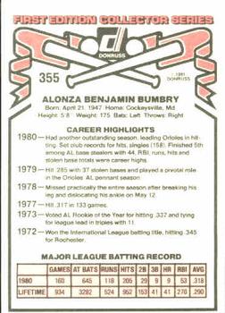 Al Bumbry  baseball card collectible - Main Image 2