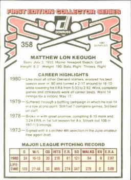 Matt Keough  baseball card collectible - Main Image 2