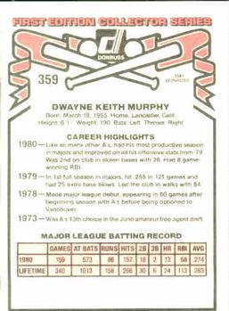 Dwayne Murphy  baseball card collectible - Main Image 2