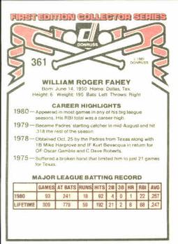 Bill Fahey  baseball card collectible - Main Image 2