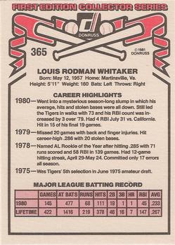 Lou Whitaker  baseball card collectible - Main Image 2