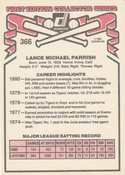 Lance Parrish  baseball card collectible - Main Image 2