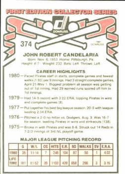 John Candelaria  baseball card collectible - Main Image 2