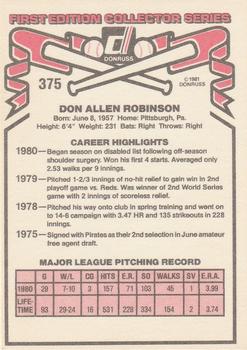 Don Robinson  baseball card collectible - Main Image 2
