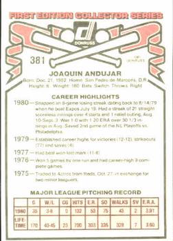 Joaquin Andujar  baseball card collectible - Main Image 2