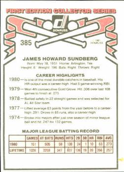 Jim Sundberg  baseball card collectible - Main Image 2