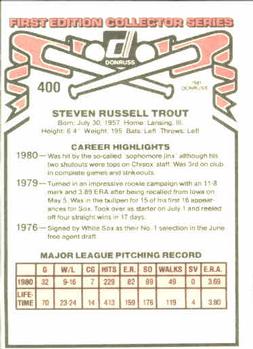 Steve Trout  baseball card collectible - Main Image 2