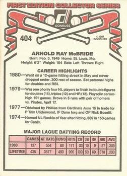 Bake McBride  baseball card collectible - Main Image 2