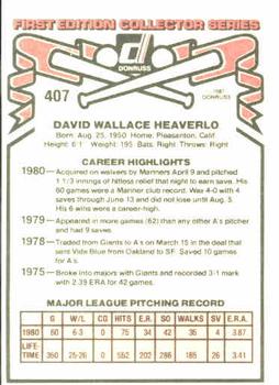 Dave Heaverlo  baseball card collectible - Main Image 2