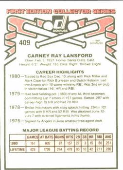 Carney Lansford  baseball card collectible - Main Image 2