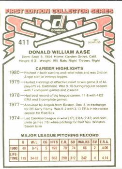 Don Aase  baseball card collectible - Main Image 2
