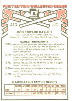 Don Baylor  baseball card collectible - Main Image 2
