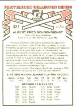 Red Schoendienst  baseball card collectible - Main Image 2