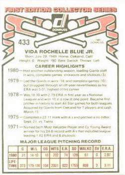 Vida Blue  baseball card collectible - Main Image 2