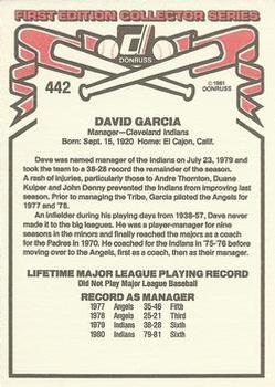 Dave Garcia  baseball card collectible - Main Image 2