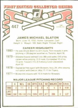 Jim Slaton  baseball card collectible - Main Image 2