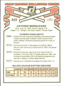 Tony Bernazard  baseball card collectible - Main Image 2