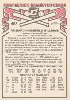 Dick Williams  baseball card collectible - Main Image 2