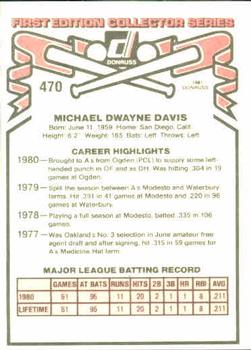 Mike Davis  baseball card collectible - Main Image 2