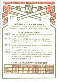 Jeff Newman  baseball card collectible - Main Image 2