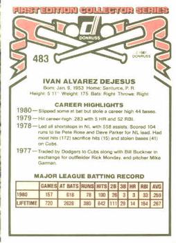 Ivan DeJesus  baseball card collectible - Main Image 2