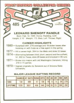Lenny Randle  baseball card collectible - Main Image 2