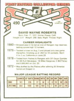 Dave Roberts  baseball card collectible - Main Image 2