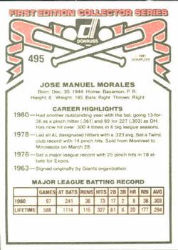 Jose Morales  baseball card collectible - Main Image 2