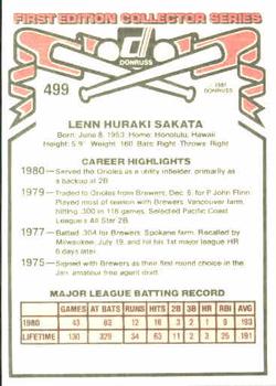 Lenn Sakata  baseball card collectible - Main Image 2
