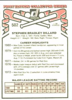 Steve Dillard  baseball card collectible - Main Image 2