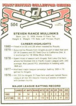 Rance Mulliniks  baseball card collectible - Main Image 2