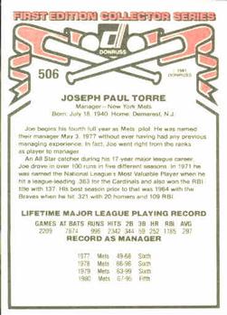 Joe Torre  baseball card collectible - Main Image 2