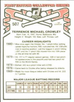 Terry Crowley  baseball card collectible - Main Image 2