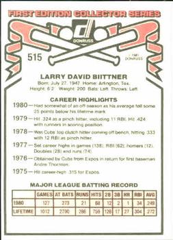 Larry Biittner  baseball card collectible - Main Image 2