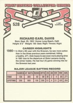 Dick Davis  baseball card collectible - Main Image 2