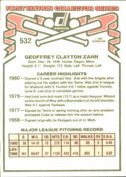 Geoff Zahn  baseball card collectible - Main Image 2
