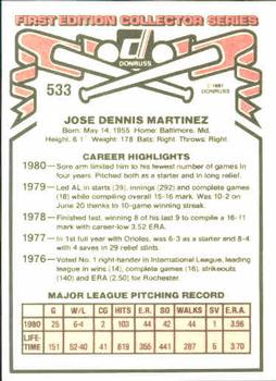 Dennis Martinez  baseball card collectible - Main Image 2