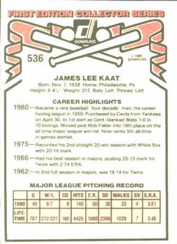 Jim Kaat  baseball card collectible - Main Image 2