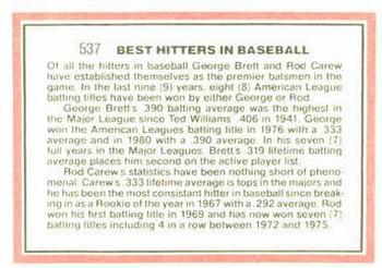 Best Hitters (George Brett / Rod Carew)  baseball card collectible - Main Image 2