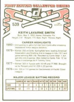 Keith Smith  baseball card collectible - Main Image 2