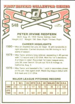 Pete Redfern  baseball card collectible - Main Image 2